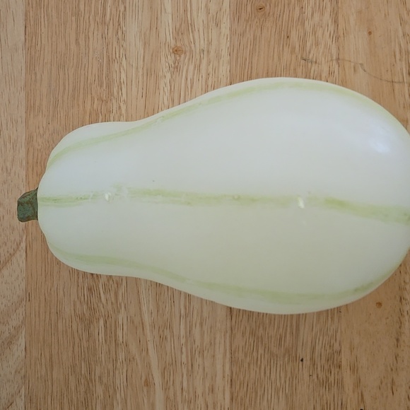 Pottery Barn 2 Wick White 8" X 4" Fall Gourd Candle Burns 65 Hours - Picture 1 of 7